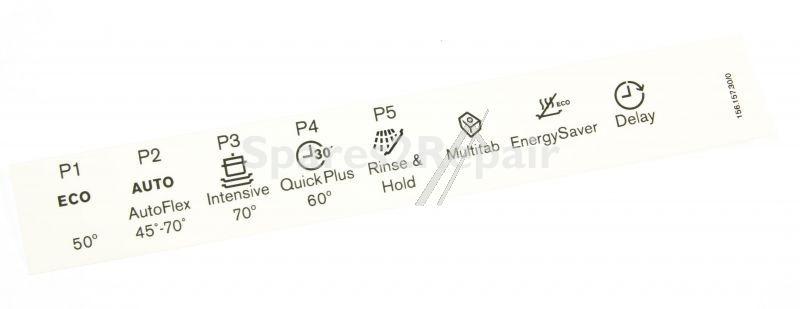 Operating Unit Screen - 1561537109 Control Panel silkscreened gre [Electrolux Aeg]