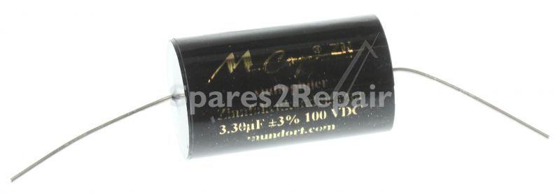 Mundorf Foil Capacitor - 3,3uf-100v Audio Filmcap. Axial 85° 24x39mm