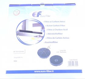 Eurofilter Carbon Filter - Carbon Filter Longlife 2 Pieces Alternative For Elica-ikea Cfc0162221 Washable