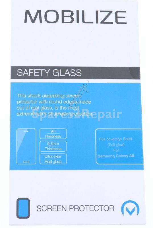 Mobilize Display Protective Film - 52872 Mobilize Glass Screen Protector Black Frame Samsung Galaxy A8