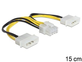 Delock Internal Power Supply Cable - Cable Power 8 Pin Eps > 2 X 4 Pin Molex