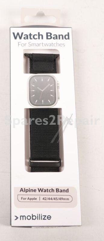 Mobilize Wristbands For Smartwatch - 82012 Mobilize Watch Strap - Alpine - Black Connector - For Apple 42-44-45-49mm - Black