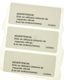 Drive Belts - 22028436 Belt Label--bldc-esp [Vestel]