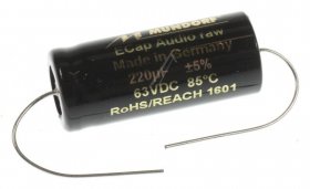 Mundorf 63v Axial Electrolytic 85 Degr - 220uf-63v Audio Elcap Axial 85° 16x39mm Bipolar Raw