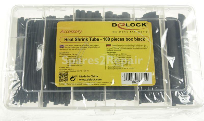 Delock Heat Shrink Tubing - Heat Shrink Tube Box 100 Pieces Black