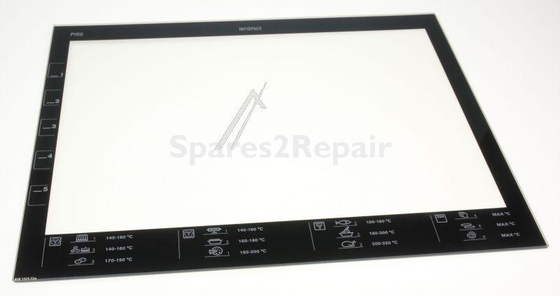 Glass Plate For Oven - 8083505019 Door Glass Black Silk Screened [Electrolux Aeg]