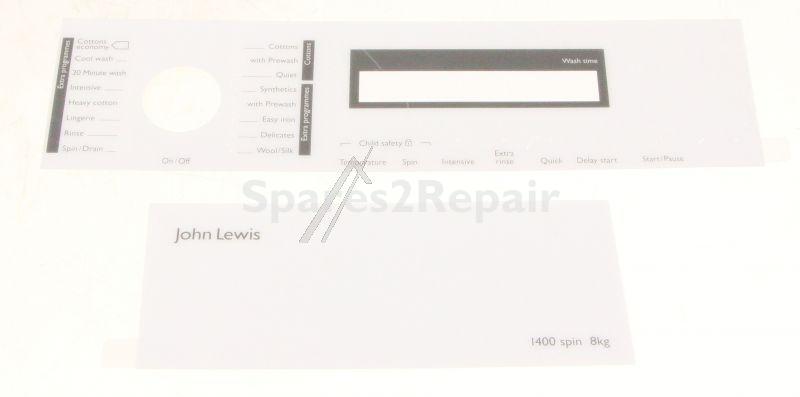Control Panel Cover - 140008697017 Insert Control Panel John Lewi [Electrolux Aeg]